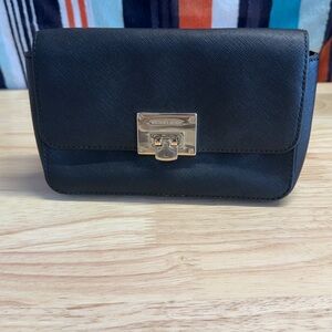 Michael Kors Black Leather Wallet with Gold Accents